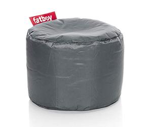 Fatboy Point Original Tabouret - 35 x 50 x 35 cm - Gris Foncé | Tabouret Bas Rond en Nylon pour l'Intérieur - Pouffe Rembourré Polyvalent Idéal comme Pouf Coiffeuse ou Repose Pied Canape
