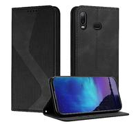 Fatcatparadise Coque pour Samsung Galaxy A10S/M01S, Coque Samsung A10S/M01S, Housse A10S/M01S, Housse en Cuir PU Portefeuille Magnétique Etui de Protection, Flip Case pour Galaxy A10S/M01S (Noir)