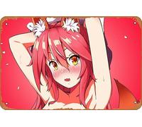 Fate/extra, Caster (Fate/Extra), Tamamo No Mae (Fate/Grand Order), Poster de l'anime Fate Series Décoration murale rétro en métal Plaque en métal 20,3 x 30,5 cm