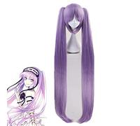 FATE FGO Euryale Stheno longue perruque violette épaisse droite avec deux clips sur les queues de cheval Costume de fête d'anime Cosplay perruques pour femmes KUMZ0348