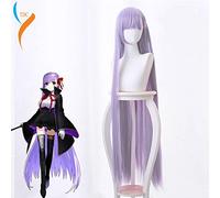 FATE FGO Matou Sakura longue perruque violette avec deux clips sur les queues de cheval Euryale Stheno droite épaisse Anime Cosplay perruques Costume fête taille unique bleu