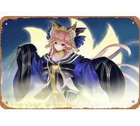Fate/grand Order, Caster (Fate/Extra), Tamamo No Mae (Fate/Grand Order), Poster d'anime Fate Series Décoration murale rétro en métal 20,3 x 30,5 cm