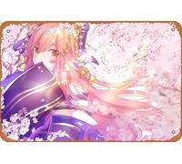 Fate/grand Order, Caster (Fate/Extra), Tamamo No Mae (Fate/Grand Order), Poster d'anime Fate Series Décoration murale rétro en métal 20,3 x 30,5 cm