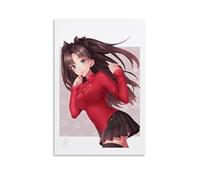 Fate Stay Night - Belle affiche d'anime Rin Tousaka Vintage Art Toile murale Décoration Esthétique Salon Chambre Dortoir Café Salle de bain Convient pour chambre à coucher, salle de sport, Cool