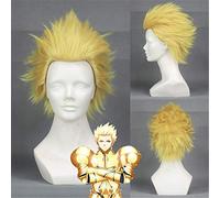 Fate/Zero Archer Gilgamesh Cosplay perruque courte blonde haute température perruques de cheveux synthétiques Pelucas