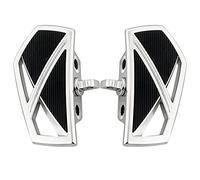 FATECIM Repose-pieds de moto - Pour mini planches d'autoroute - Avec adaptateurs mâles réglables - Antidérapants - Universels - Pour Harley Davidson Dyna Suzuki Yamaha Triumph (Chrome)