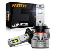 FateEye Ampoule H7 LED 200W 44000LM - 900% 6500K Blanc Froid, Plus de 100 000 Heures de Durée de vie, Ampoule LED H7 12V pour Phares de Voitures Ou Motos, Plug and Play, Pack de 2