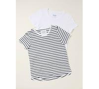 Fat Face FatFace 2 Pack Plain and Stripe T-Shirts bleu FR 42 (EU 40)