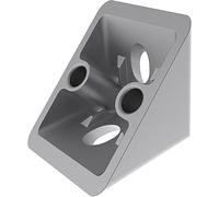 Fath Équerre d'angle I 40 x 40 cm avec capuchon de recouvrement + matériel de fixation pour profilés en aluminium et éléments de surface avec rainure 8, zinc moulé sous pression
