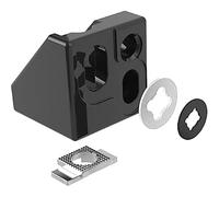 Fath Lot de 10 tréteaux uni 40 Item pour fixation de charges élevées jusqu'à 2000 N pour éléments de surface sur profilés en aluminium avec rainure 8, noir