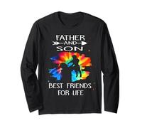 Father and Son Best Friend for Life Tie Dye Fathers Day Manche Longue