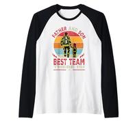 Father and Son Firefighter Best Team There is Fathers Day Manche Raglan