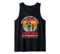 Father and Son Heroes Proud Firefighter Dad Fathers Day Débardeur