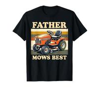 Father Mows Best Funny Vintage Lawn Mowing Retro Dad T-Shirt