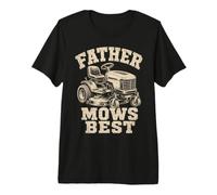 Father Mows Best Riding Lawn Mower Dad Yard Care Tractor T-Shirt Haut de Gamme