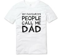 Father's Day My Favourite People Call Me Dad Mens Gift T T-Shirts à Manches Courtes White(Small)