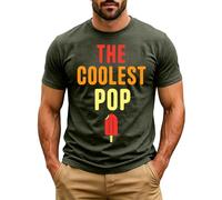 Fathers Day Printed Short Sleeve Breathable T Shirt Casual Comfortable Summer Tee (Army Green, S)