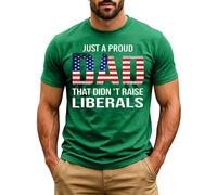 Fathers Day Printed Short Sleeve Breathable T Shirt Casual Summer Tee Top (Green, S)