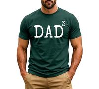 Fathers Day Printed Short Sleeve Breathable T Shirts Casual Summer Tee Top (Dark Green, L)