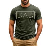 Fathers Day Printed Short Sleeve Breathable Tee Soft Casual Summer T Shirt (Army Green, XXXXXL)