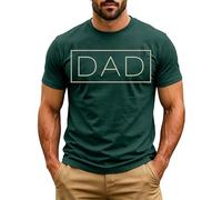 Fathers Day Printed Short Sleeve Breathable Tee Soft Casual Summer T Shirt (Dark Green, M)