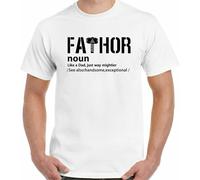 Father's Day T-T-Shirts à Manches Courtes FATHOR Dad Superhero Thor Daddy Tee Funny Idea(XX-Large)