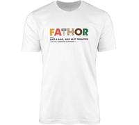 Fathor T-Shirt Top Tee - Black White Novelty Father's Day Dad Father Daddy Thunder Lightning Thor Norse God Hammer Odin Mythology Viking Myth Gift Present Manches Courtes(XX-Large)