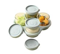 fatiaou Boîtes à Goûter pour,4 Pièces en Verre Étanches Graduées | Pots de Conservation Alimentaire et Préparation de Repas | pour Purée Fruits Lait Maternel Appartement Crèche Voyage