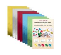 fatiaou Feuilles en film gaufré, plaques de tampon en aluminium | Film gaufré double face, pour une utilisation à la maison, le scrapbooking, l'école, la salle de classe, le bureau, pour les cartes de