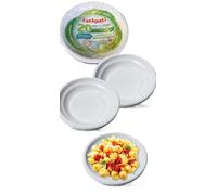 FATIGATI Casa Lot de 20 assiettes creuses blanches réutilisables en polypropylène 21 cm