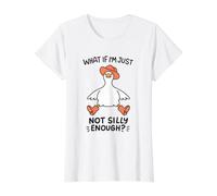 Fatigué de Regarder Le Plafond Oie Pas Assez Stupide drôle T-Shirt Graphique avec Valeur, Femme, Blanc, M