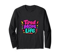 Fatigué Moms Club Funny Saying Mother's Day Mama Manche Longue