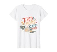 Fatigué Moms Coffee Club Cat Mom Funny Coffee Lover T-Shirt Graphique avec Valeur