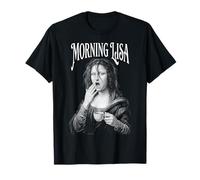 Fatigué Mona Lisa Morning Coffee Funny Leonardo Da Vinci T-Shirt
