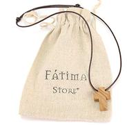 Fatima Store Croix en bois d'olivier comme pendentif pour homme ou collier pour femme. Sainte-Croix Faite à la main à Jérusalem, Terre Sainte, par des artisans experts en bois d'olivier.