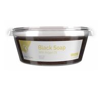 Fatima's Garden Savon Noir à l'Huile d'Argan - Nettoyant Exfoliant, 150g