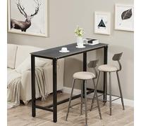 FATIVO Table Bar Haute Cuisine en Marbre: 120x40x105cm Table à Manger Grise en Métal, Table Bistrot Extérieur en Pierre Fritté, Mange Debout Rectangulaire pour Restaurant, Café