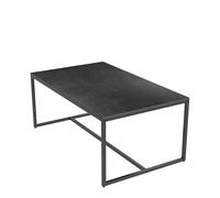 FATIVO Table Basse Marbre de Salon: Table Café Industrielle Rectangulaire Design Table Basse Noir Moderne Scantinave en Pierre Frittée Grand Plateau pour Salon Bureau Café - Noir 100x60x43cm