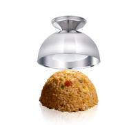 Fatiya Forme ronde en acier inoxydable pour riz frit - Forme de service argentée pour sushis, maison, restaurant, décoration