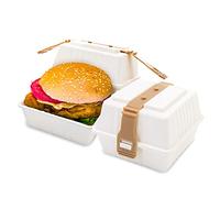 Fatiya Lot de 2 boîtes à hamburger réutilisables 13 x 13 x 9,5 cm
