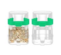 Fatiya Lot de 2 distributeurs d'eau automatiques pour oiseaux, à suspendre sans désordre pour cage, perruche en plastique, récipient à graines pour calopsitte, canari, inséparable, petits perroquets