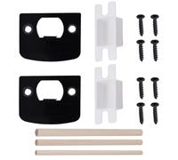 Fatiya Lot de 2 gâches de serrure de porte standard en acier inoxydable - Universelles - Avec vis et chevilles en bois (noir)