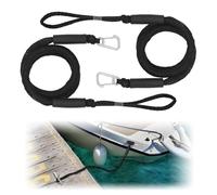 Fatiya Lot de 2 lignes de quai élastiques pour bateau de 1,8 m avec clip et boucle en acier inoxydable, ligne d'ancrage élastique réglable, corde d'amarrage robuste pour PWC, kayak, jet ski, ponton