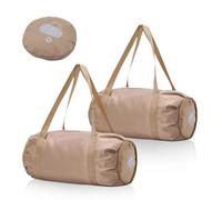 Fatiya Lot de 2 sacs de sport de voyage pliables de 48,3 x 27,9 cm, 25 L, sacs de sport imperméables pour homme et femme, sac à main de week-end pour fitness, camping, gym, week-end, marron