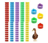 Fatiya Lot de 200 bandes d'identification numérotées de 16 et 20 mm avec 5 couleurs, 1 à 100 étiquettes numérotées pour jambes et chevilles - Anneaux d'identification pour poules, canards, bantams