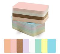 Fatiya Lot de 240 petites cartes de visite, vierges, en papier, 8 couleurs pastel, vertes, violettes, bleues, jaunes, marron, rose, orange, 8,9 x 5,1 cm, pour cadeau, étude, bureau