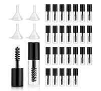 Fatiya Lot de 26 tubes vides de 1,2 ml pour mascara avec baguette et 4 mini entonnoirs - Flacon de crème à cils rechargeable pour huile de ricin, cosmétiques