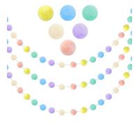Fatiya Lot de 3 guirlandes de 30 boules en feutre de laine faites à la main pour mur, maison, école, salle de classe, fête, vacances (macaron)