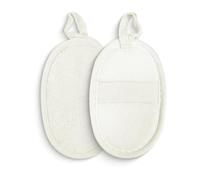 Fatiya Lot de 4 éponges exfoliantes douces pour le corps et la douche, pour homme et femme, 8,9 x 14 cm (beige)