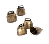 Fatiya Lot de 5 Cloches en Cuivre pour Chien, Cloches en Métal pour Animal, Cloche en Bronze Bruyant, Petite Cloche en Laiton pour Vache, Cheval, Mouton, Chats et Petits Animaux de Compagnie (Bronze)
